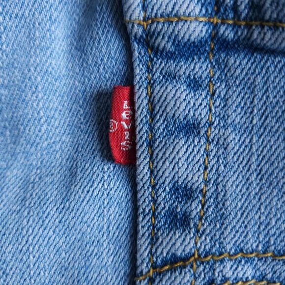 Levi's 513 Slouch Bootcut Jeans Juniors 9 Low Rise Flare Light Wash Raw Hem Y2K - Picture 6 of 11